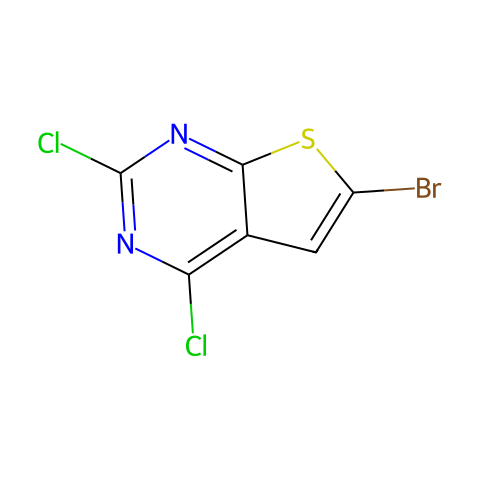 6-bromo-2,4-dichloro-thieno[2,3-d]pyrimidine结构图