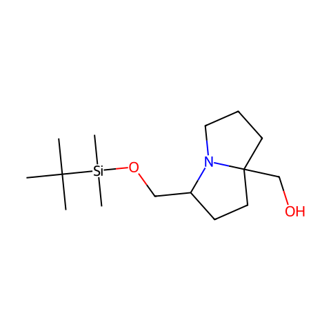 [3-[[tert-butyl(dimethyl)silyl]oxymethyl]-1,2,3,5,6,7-hexahydropyrrolizin-8-yl]methanol结构图