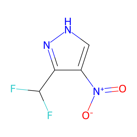 3-(difluoromethyl)-4-nitro-1H-pyrazole结构图