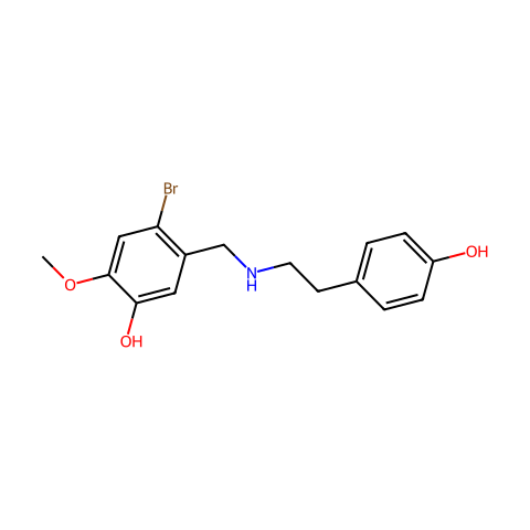 4-bromo-5-((4-hydroxyphenethylamino)methyl)-2-methoxyphenol结构图