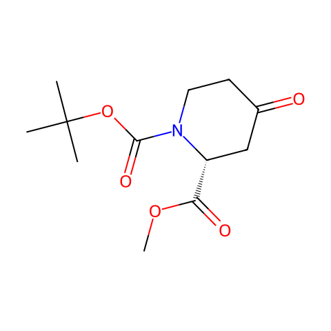 (R)-1-Boc-4-氧代哌啶-2-羧酸甲酯结构图