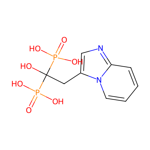 1-羟基-2-(咪唑并[1,2-A]吡啶-3-基)乙烷-1,1-双膦酸结构图
