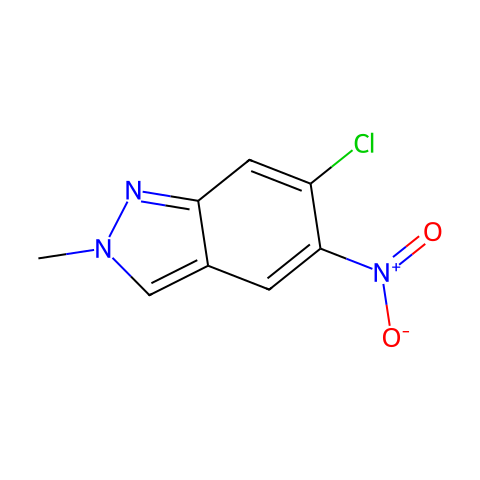 6-chloro-2-methyl-5-nitro-indazole结构图