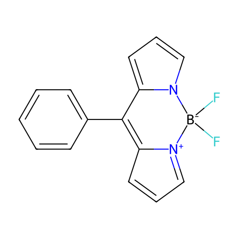 5，5-二氟-10-苯基-5H-二吡咯并[1，2-c:2’，1’-f][1，3，2]二氮杂环己硼烷-4-鎓-5-盐结构图