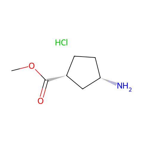 (1R,3S)-3-氨基环戊烷-1-羧酸甲酯盐酸盐结构图