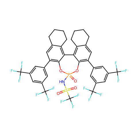 N-[(11bS)-2,6-双[3,5-双(三氟甲基)苯基]-8,9,10,11,12,13,14,15-八氢-4-氧化碘萘[2,1-d:1',2'-f][1,3,2]二氧杂磷酰基-4-基]-1,1,1-三氟甲磺酰胺结构图