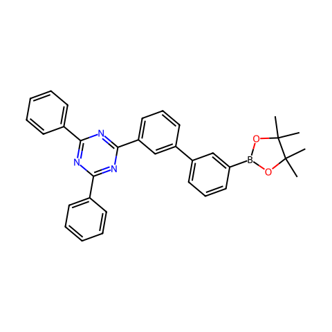 2,4-二苯基-6-(3-联苯基-3-硼酸频那酯)-1,3,5-三嗪结构图