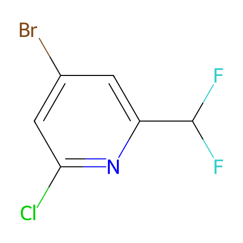 4-Bromo-2-chloro-6-(difluoromethyl)pyridine结构图