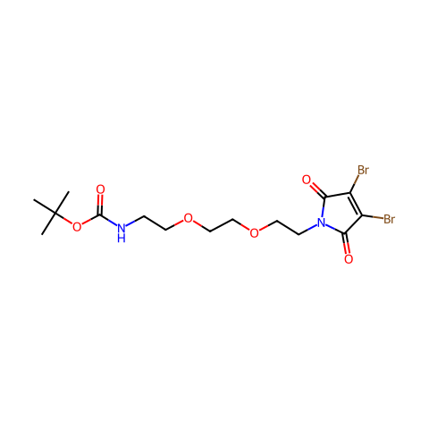 3,4-Dibromo-Mal-PEG2-Boc-Amine结构图
