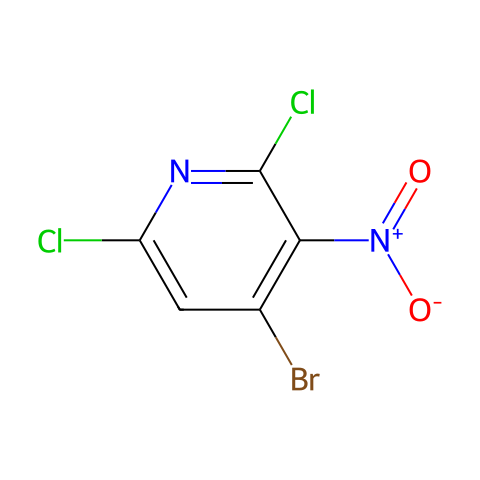 4-bromo-2,6-dichloro-3-nitro-pyridine结构图