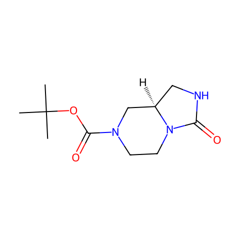 (R)-3-氧六氢咪唑并[1,5-a]吡嗪-7(1H)-羧酸叔丁酯结构图