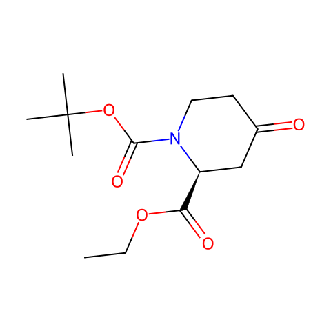 (S)-(-)-1-Boc-4-氧哌啶-2-甲酸乙酯结构图