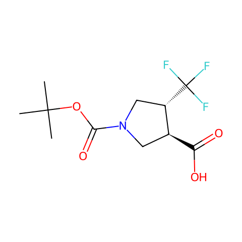 (3R,4R)-1-[(tert-butoxy)carbonyl]-4-(trifluoromethyl)pyrrolidine-3-carboxylic acid结构图