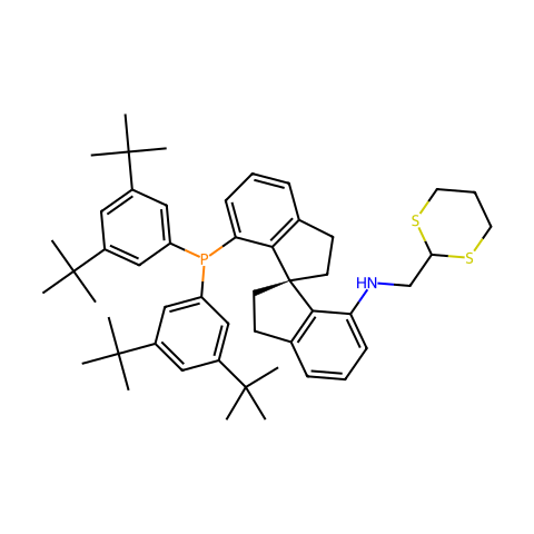 (R)-(+)-7-[N-(1,3-DITHIAN-2-YL)METHYLAMINO]-7'-[BIS(3,5-DI-T-BUTYLPHENYL)PHOSPHINO]-2,2',3,3'-TETRAHYDRO-1,1'-SPIROBINDANE,97+%(结构图