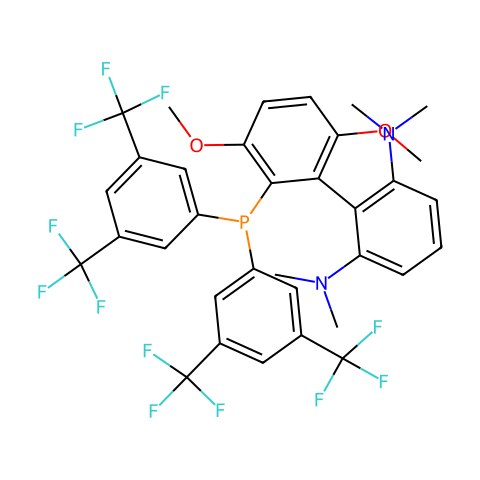双（3,5-双（三氟甲基）苯基）(2′,6′-双（二甲基氨基）-3,6-二甲氧基联苯-2-基）膦结构图