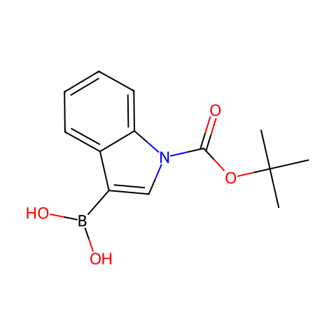 1-BOC-吲哚-3-硼酸结构图