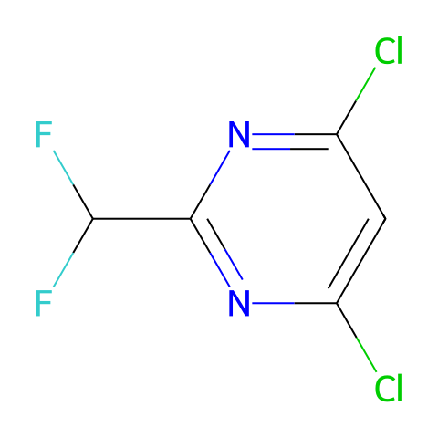 4,6-Dichloro-2-difluoromethyl-pyrimidine结构图