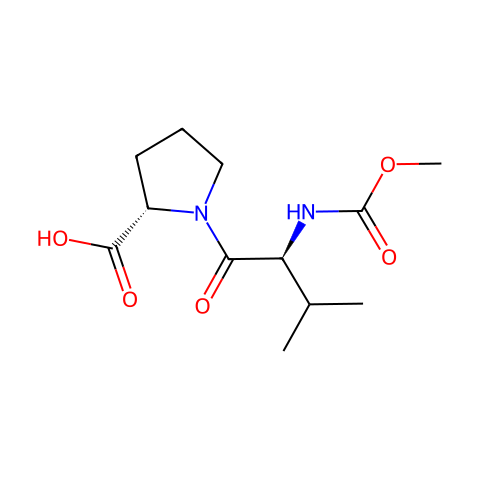 N-(METHOXYCARBONYL)-L-VALYL]-L-PROLINE结构图