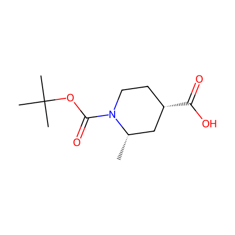 (2S,4S)-1-[(tert-butoxy)carbonyl]-2-methylpiperidine-4-carboxylic acid结构图