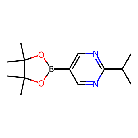 2-isopropyl-5-(4,4,5,5-tetramethyl-1,3,2-dioxaborolan-2-yl)pyrimidine结构图