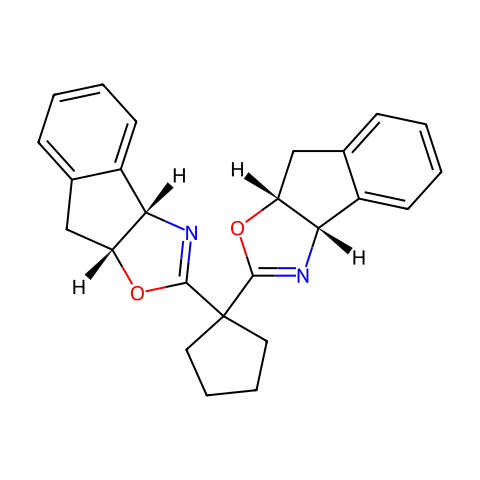 (3aS,3a'S,8aR,8a'R)-2,2'-(环戊烷-1,1-二基)双(8,8a-二氢-3αH-茚并[1,2-d]噁唑)结构图