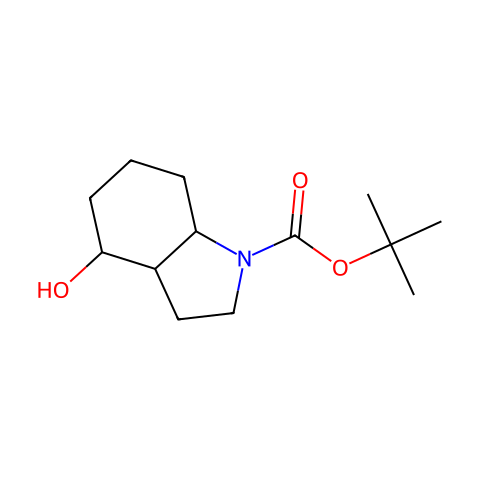 1H-Indole-1-carboxylic acid, octahydro-4-hydroxy-, 1,1-dimethylethyl ester结构图