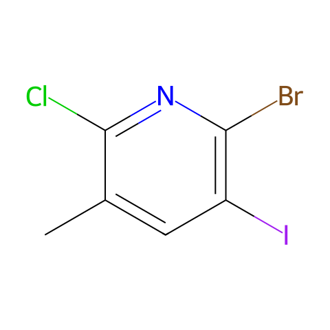 2-Bromo-6-chloro-3-iodo-5-methylpyridine结构图