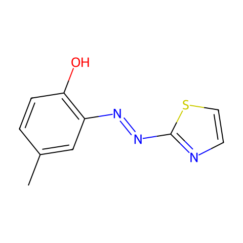 2-(2-噻唑基偶氮)-p-甲酚结构图