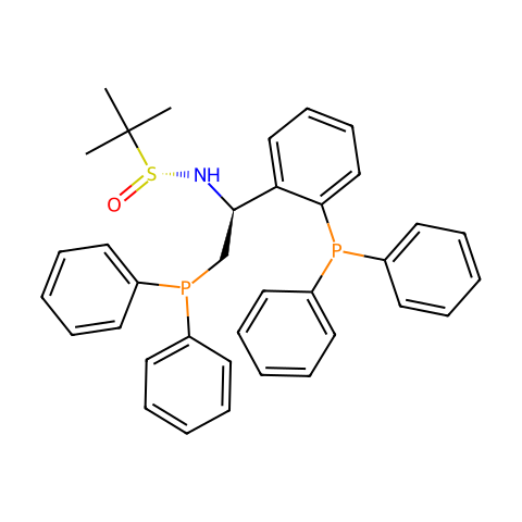 [S（R）]-N-[（1S）-2-（二苯基膦基）-1-[2-（二苯基膦基苯基）乙基]-2-甲基-2-丙烷亚磺酰胺结构图