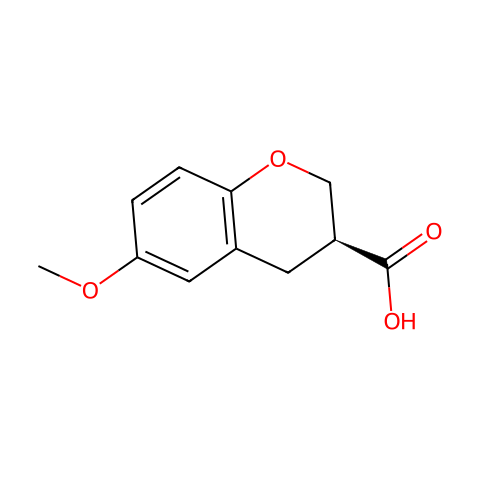 2H-1-Benzopyran-3-carboxylic acid, 3,4-dihydro-6-methoxy-, (3S)-结构图