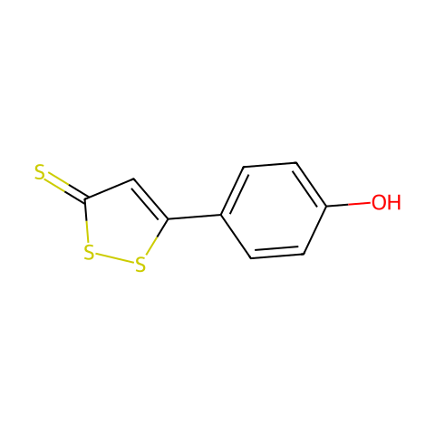 5-(4-羟基苯基)-3H-1,2-二硫杂环戊烯-3-硫酮结构图