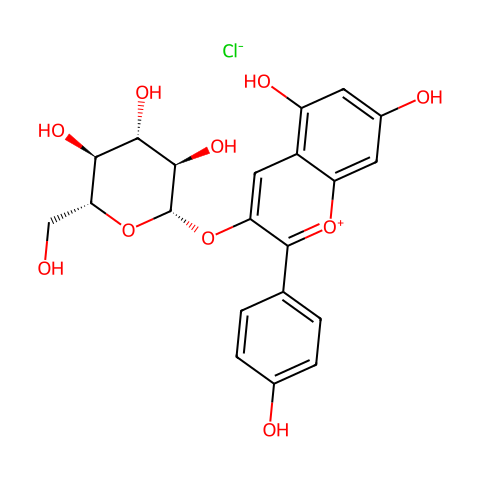天竺葵素-3-氯化葡萄糖苷结构图