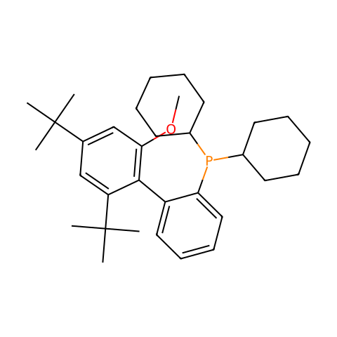 2-二环己基膦基-2''-甲氧基-4''，6''-二叔丁基-1,1''-联苯结构图