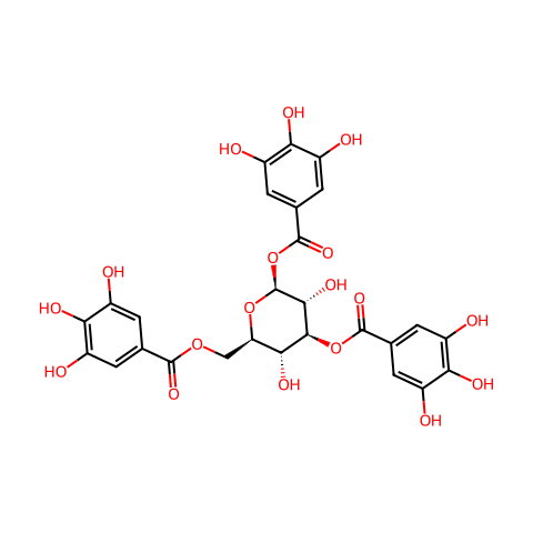 1,3,6-三-O-没食子酰基-β-D-葡萄糖结构图