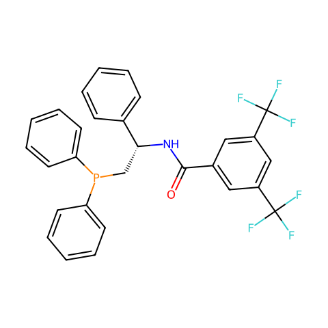 N-[(1S)-2-(二苯基膦)-1-苯乙基]-3,5-二(三氟甲基)苯甲酰胺结构图