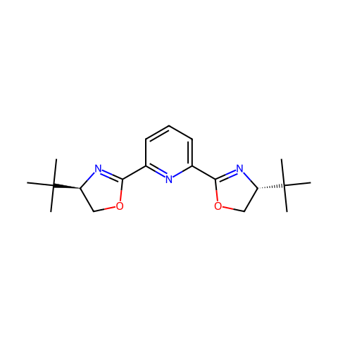 2,6-双[(4R)-4-叔丁基-2-唑啉基]吡啶结构图