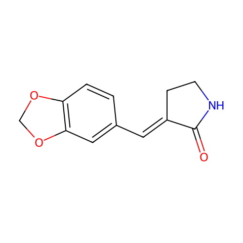 3-(苯并[d][1,3]二氧戊环-5-基亚甲基)吡咯烷-2-酮结构图