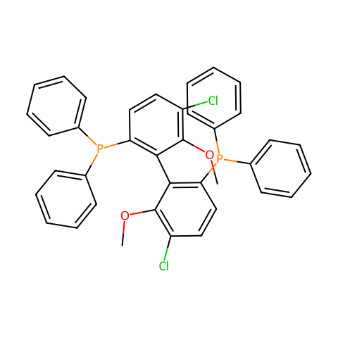 (S)-(−)-5,5′-二氯-2,2′-双(二苯基膦)-6,6′-二甲氧基-1,1′-联苯结构图