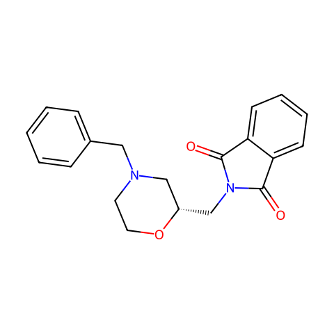 1H-Isoindole-1,3(2H)-dione, 2-[[(2R)-4-(phenylmethyl)-2-morpholinyl]methyl]-结构图