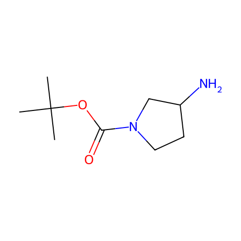 1-Boc-3-氨基吡咯烷结构图