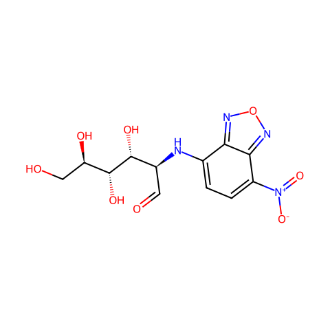 2-(N-7-硝基-2,1,3-苯并恶二唑-4-氨基)-2-脱氧-D-葡萄糖结构图
