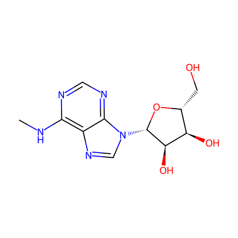 6-METHYLAMINOPURINE 9-RIBOFURANOSIDE结构图