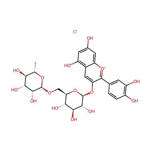 氯化矢车菊素-3-O-芸香糖苷结构图