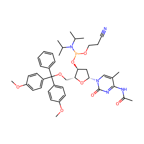 N4-Ac-5-Me-dC 亚磷酰胺单体结构图