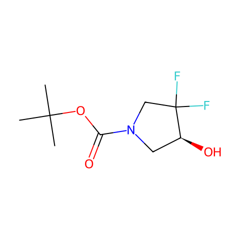 tert-butyl(S)-3,3-difluoro-4-hydroxypyrrolidine-1-carboxylate结构图