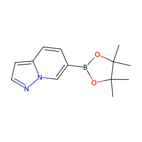 6-(4,4,5,5-tetramethyl-1,3,2-dioxaborolan-2-yl)pyrazolo[1,5-a]pyridine结构图