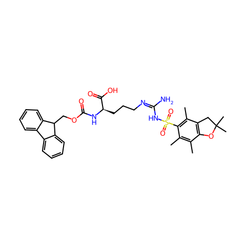 Nα-FMOC-Nω-PBF-D-精氨酸结构图
