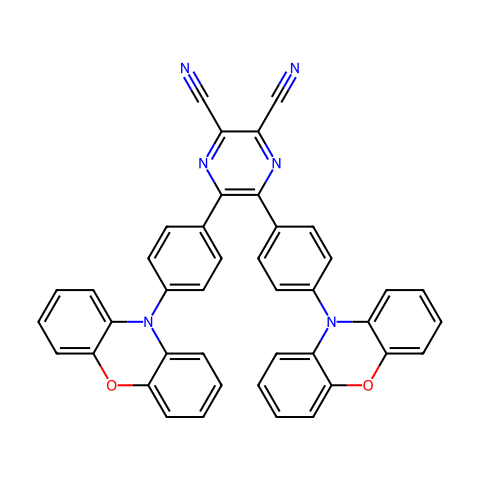 5,6-双[4-(N-吩噁嗪)苯基]-2,3-二氰基吡嗪结构图