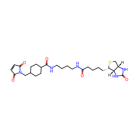 1-生物素酰氨基-4-[4`-(甲基马来酰胺)环己烷甲酰胺]丁烷(Biotin-BMCC)结构图