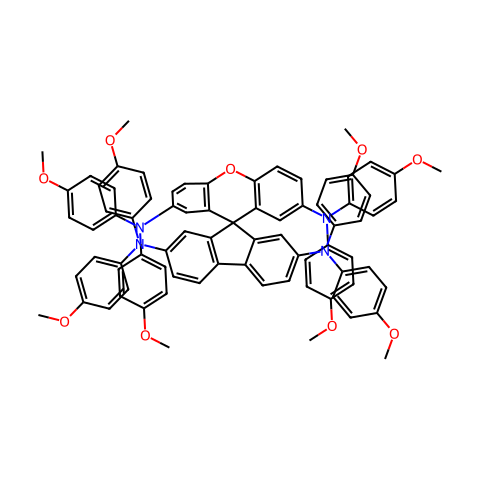 N2,N2,N2′,N2′,N7,N7,N7′,N7′-八(4-甲氧基苯基)螺[芴-9,9′-氧杂蒽]-2,2′,7,7′-四胺结构图